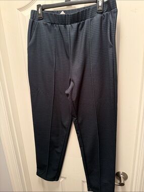 Women's Navy Glen Plaid Pull-On Dress Pants